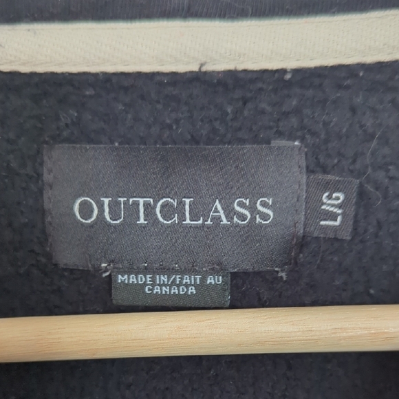 Outclass Black French Terry Hoodie with Zip - Picture 2 of 4